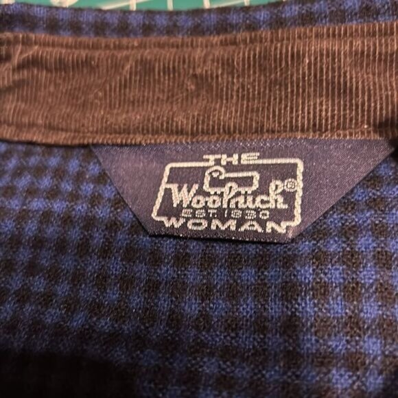 Vintage The Woolrich Woman Blue/Black Plaid Over Shirt Coat 16 - Picture 3 of 8